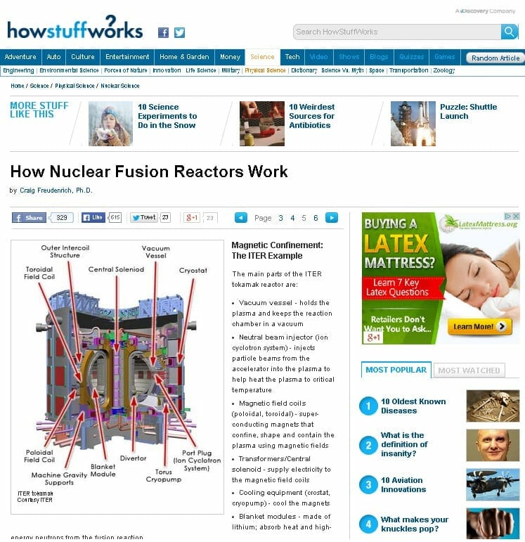 How nuclear fusion reactors work page - non-aneutronic fuels