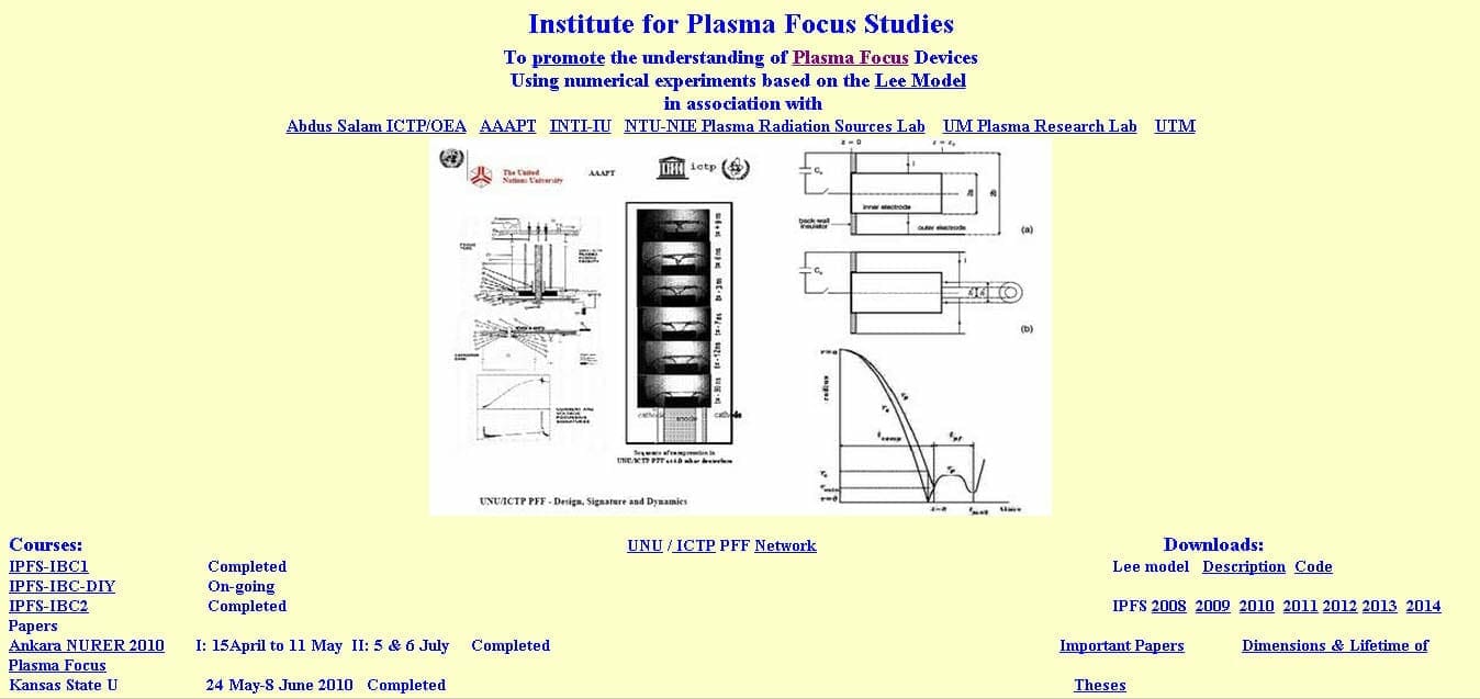 Institute for plasma focus studies homepage